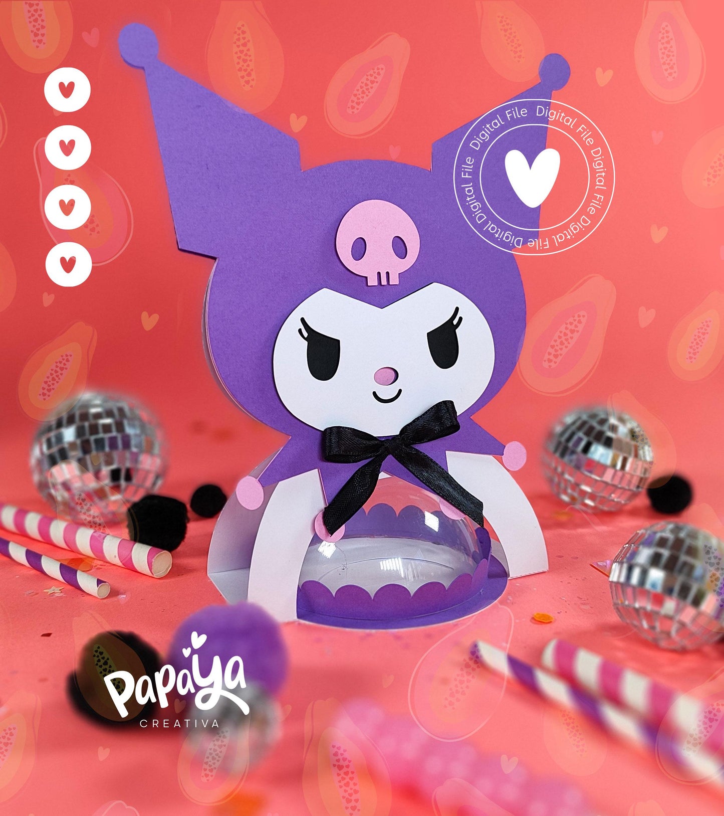 Jester Bunny DIGITAL FILE Candy Holder *Easy open/close system* (Dome 8cm)