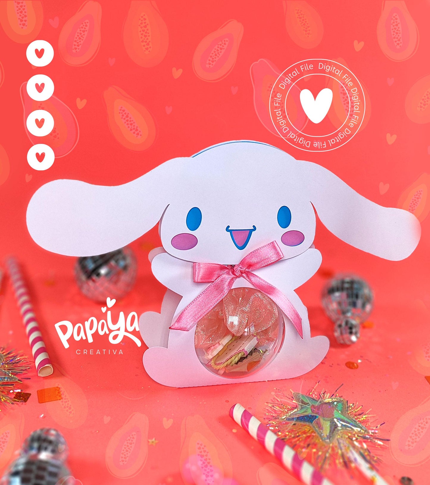 White Puppy DIGITAL FILE Ornament Holder *Ball size 8cm*