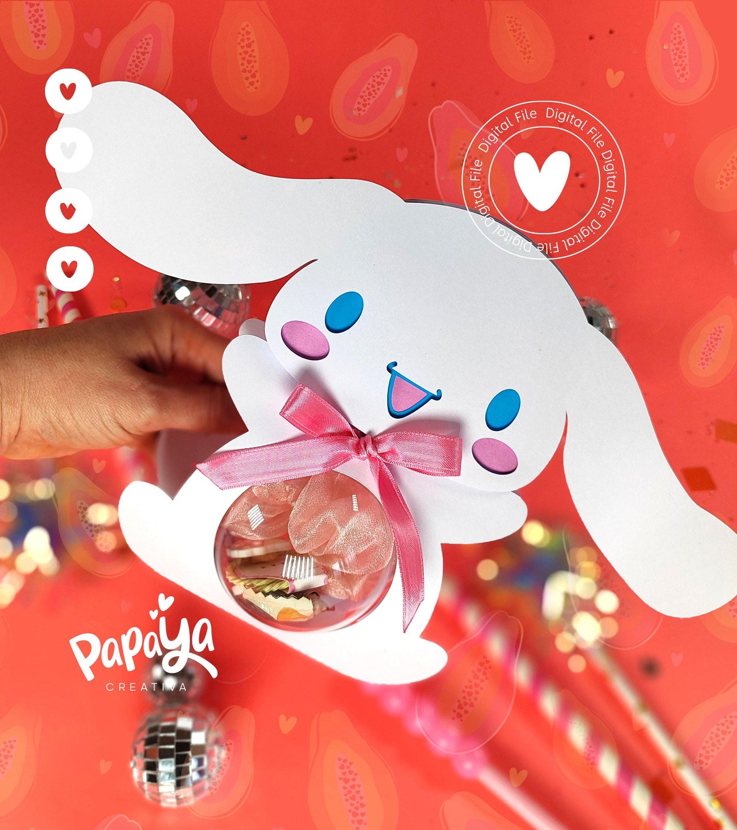 White Puppy DIGITAL FILE Ornament Holder *Ball size 8cm*