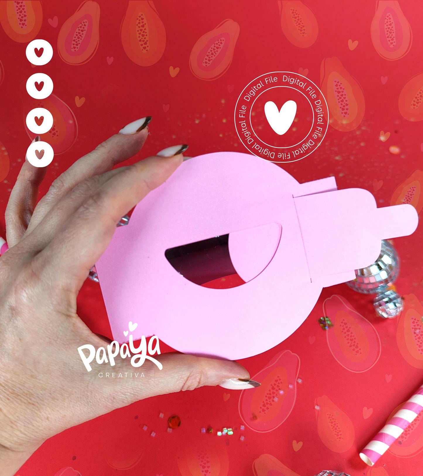 Pig DIGITAL FILE Candy Holder *Easy open/close system* (Dome 8cm)