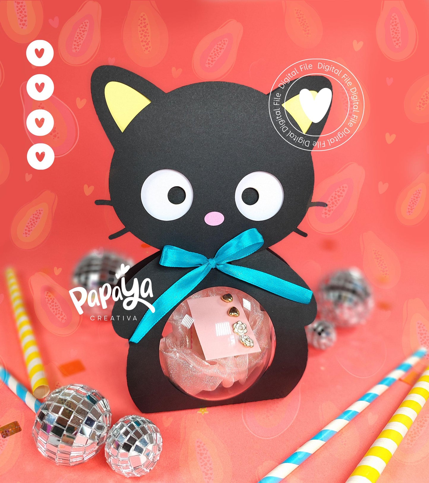 Cat DIGITAL FILE Ornament Holder * Ball size 8cm*