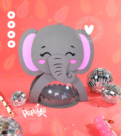 Elephants Set DIGITAL FILES Candy Holder /Dome size 8cm/ open and close system