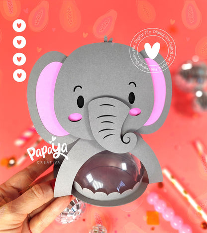 Elephants Set DIGITAL FILES Candy Holder /Dome size 8cm/ open and close system