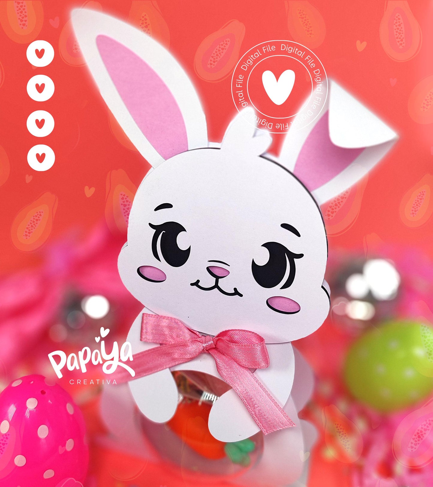 Bunny Ornament Holder *Ball size 8cm*(DIGITAL FILE)