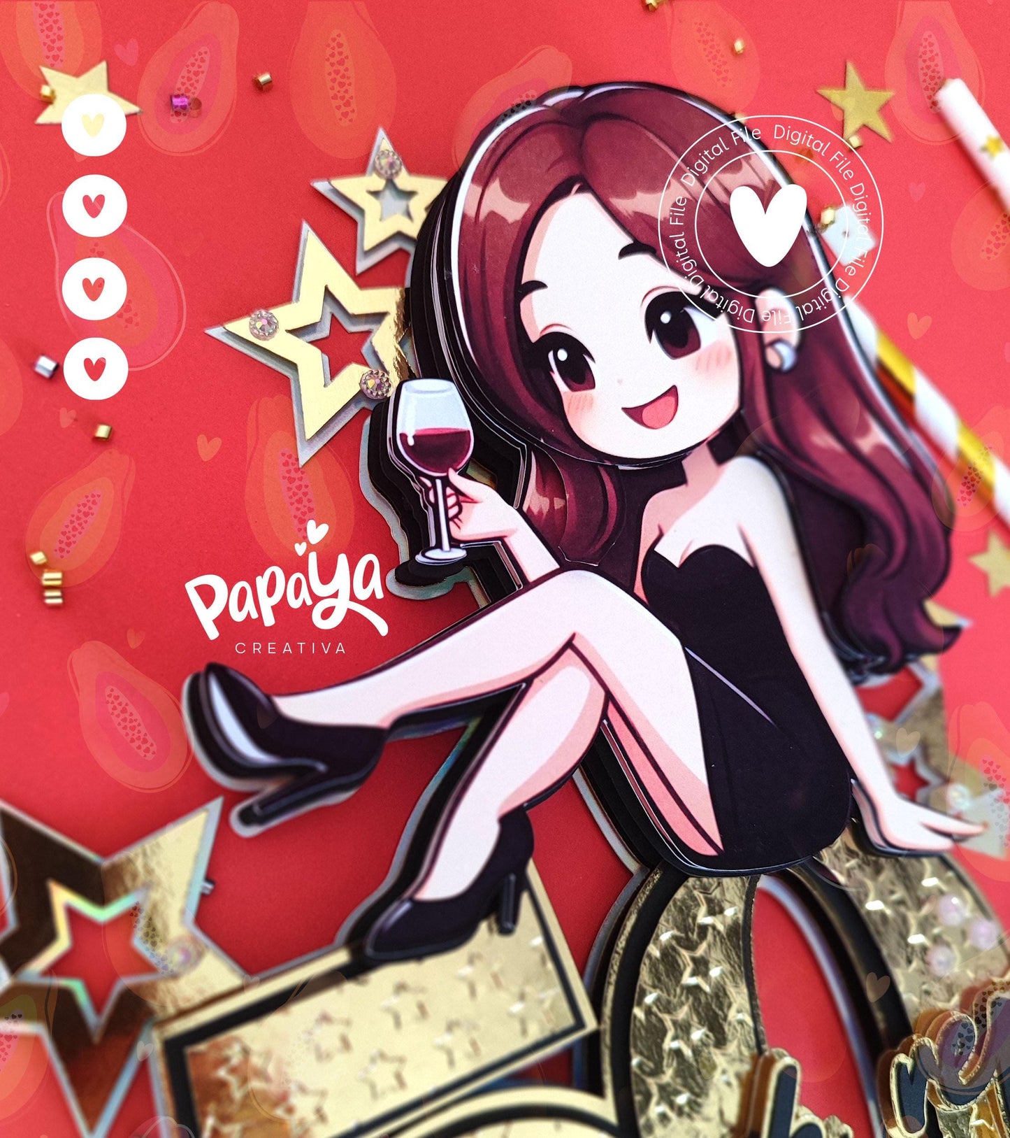 50th Birthday Girl DIGITAL FILE Cake Topper