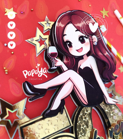 50th Birthday Girl DIGITAL FILE Cake Topper