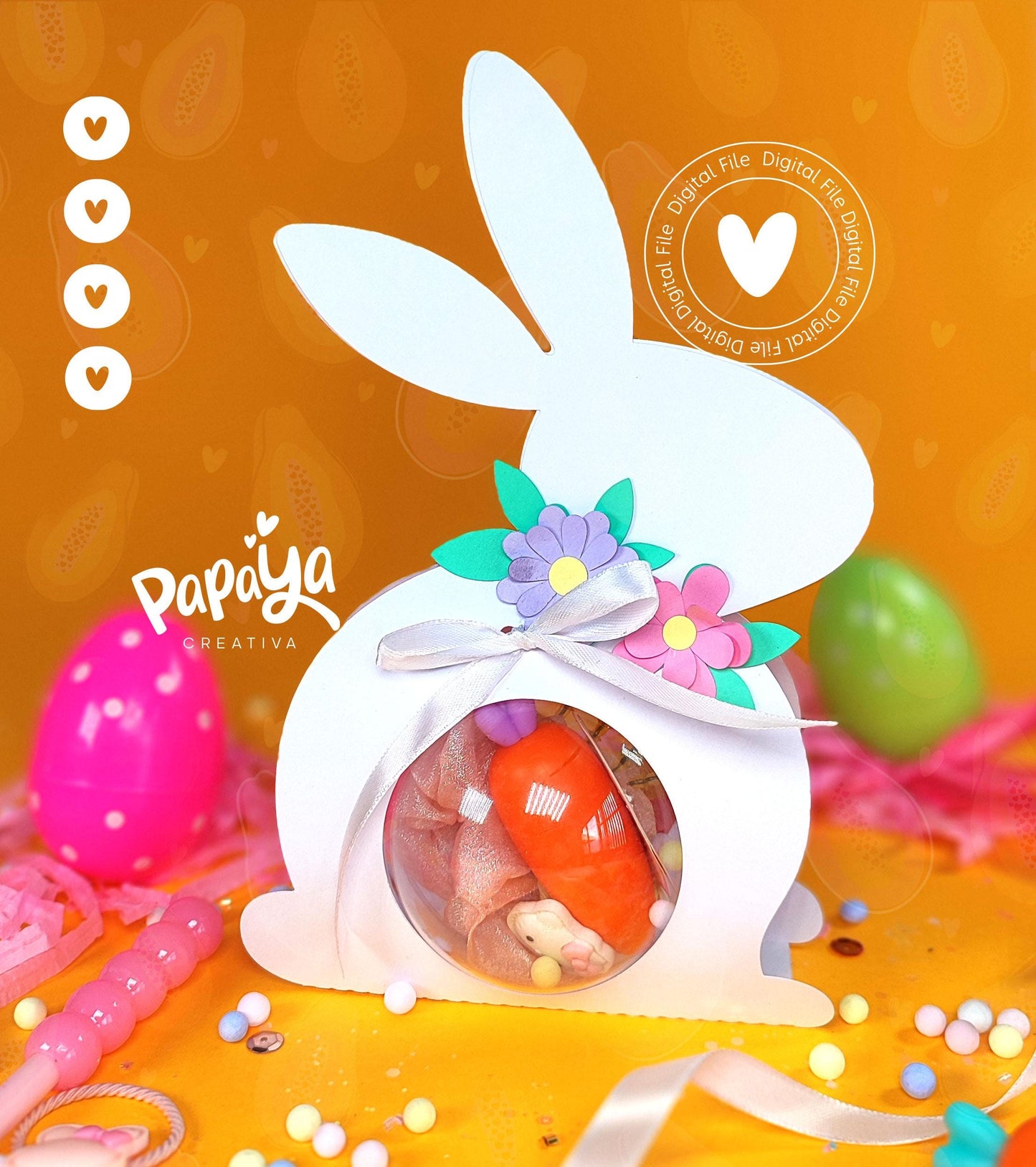 Simple Bunny Ornament Holder *Ball size 8cm* (DIGITAL FILE)