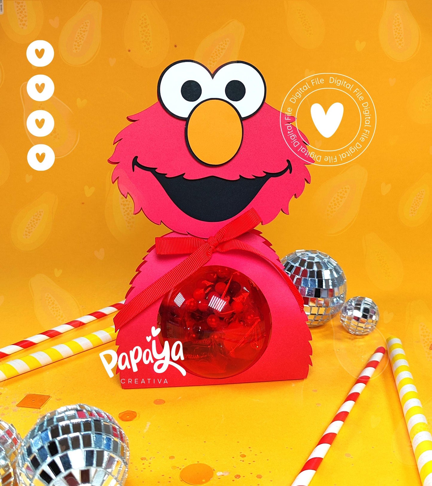 Red Monster DIGITAL FILE Ornament Holder "Ball size 8cm"