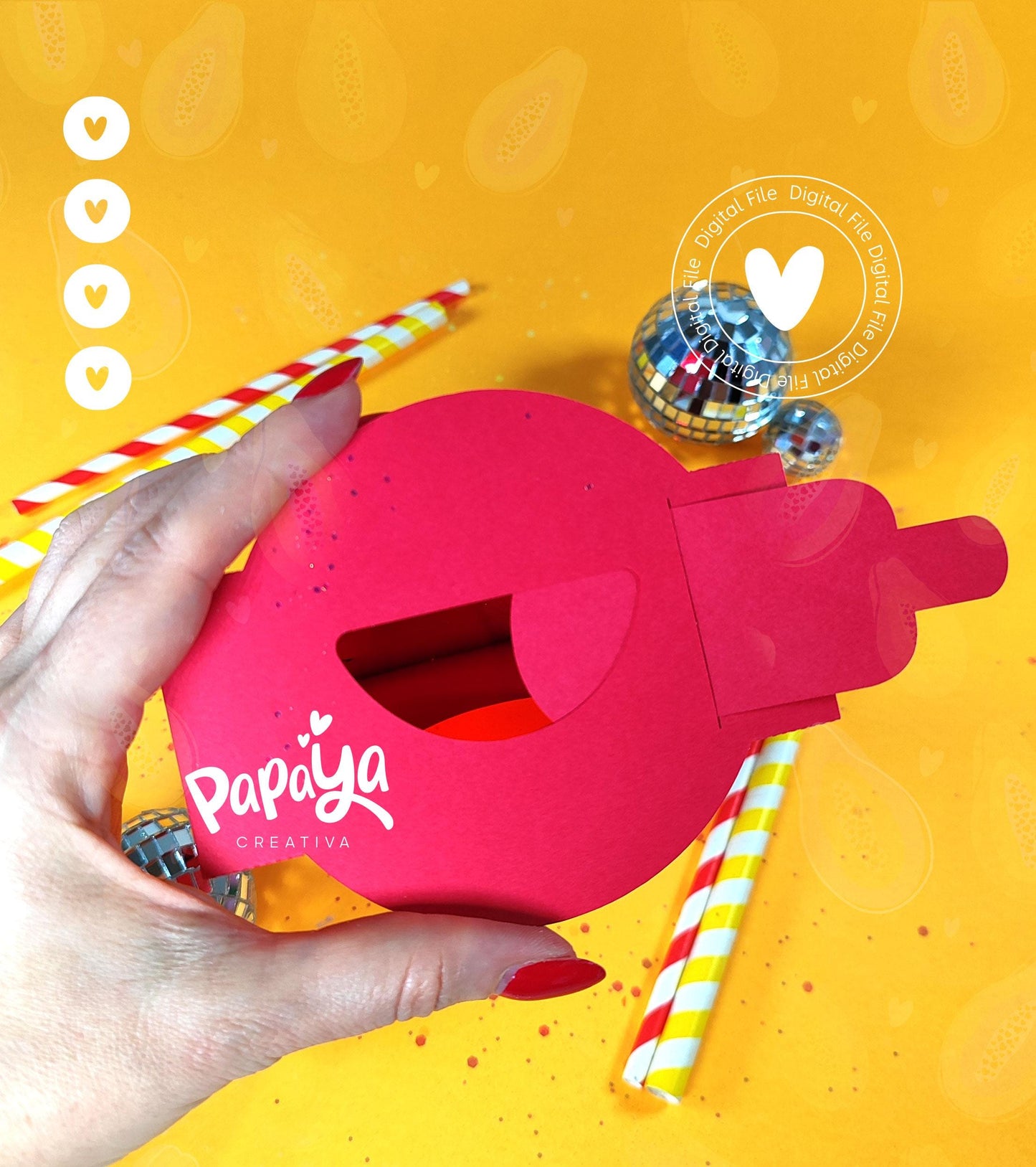 Red Monster DIGITAL FILE Candy Holder "Dome size 8cm"