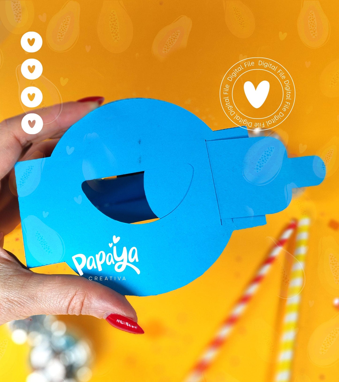 Blue Monster DIGITAL FILE Candy Holder *Easy open/close system* (Dome 8cm)