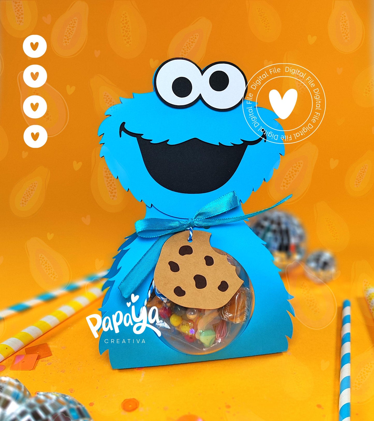 Blue Monster DIGITAL FILE Ornament Holder *Ball size 8cm*