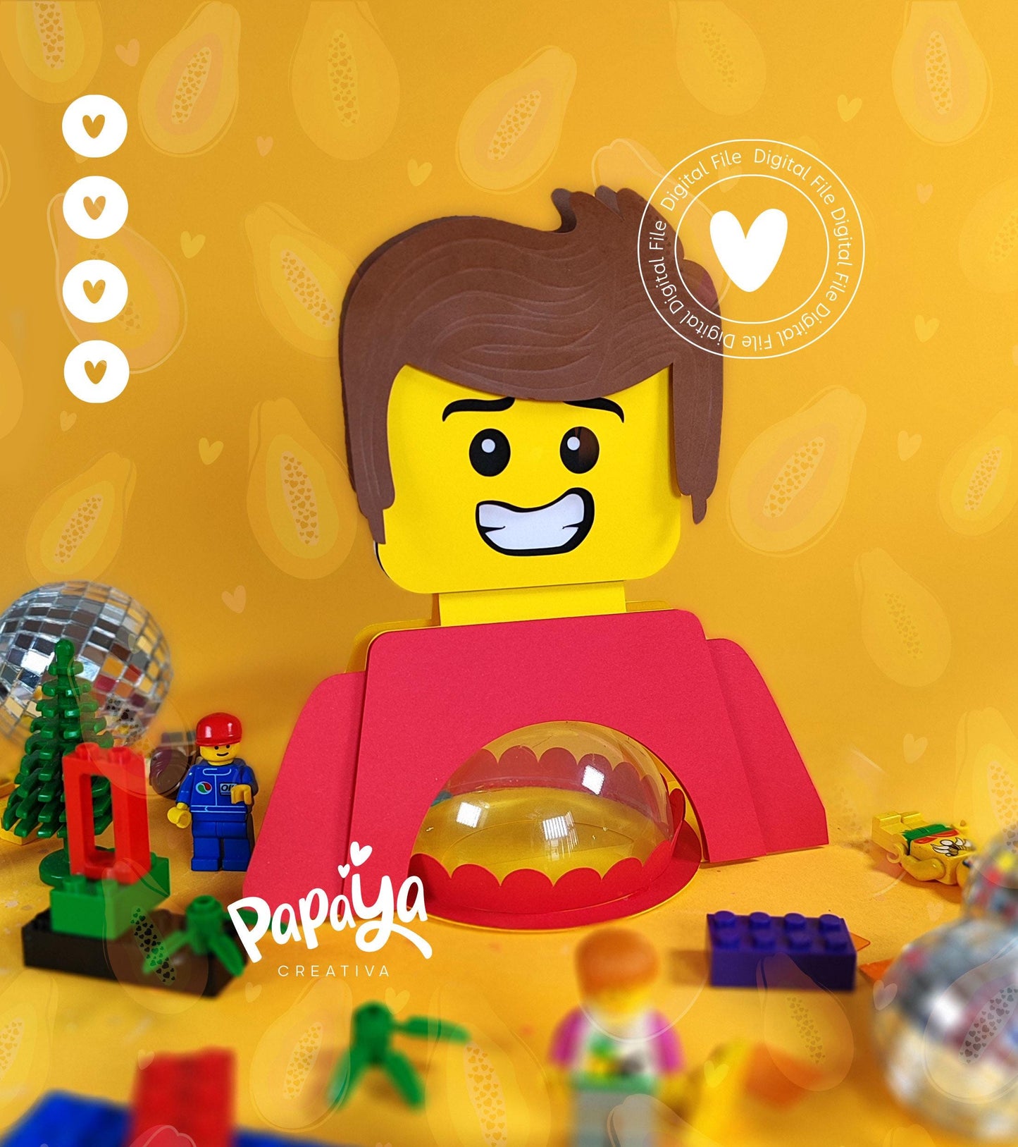 Brick Figure Set DIGITAL FILES Candy Holder *Easy open/close system* (Dome 8cm)
