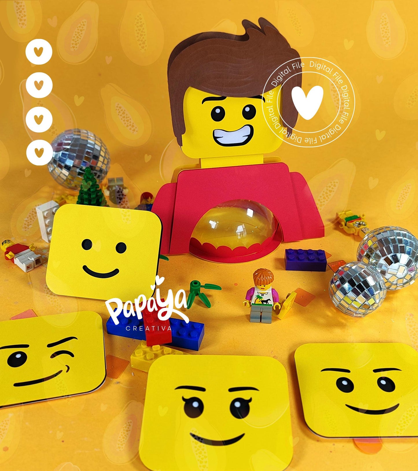Brick Figure Set DIGITAL FILES Candy Holder *Easy open/close system* (Dome 8cm)