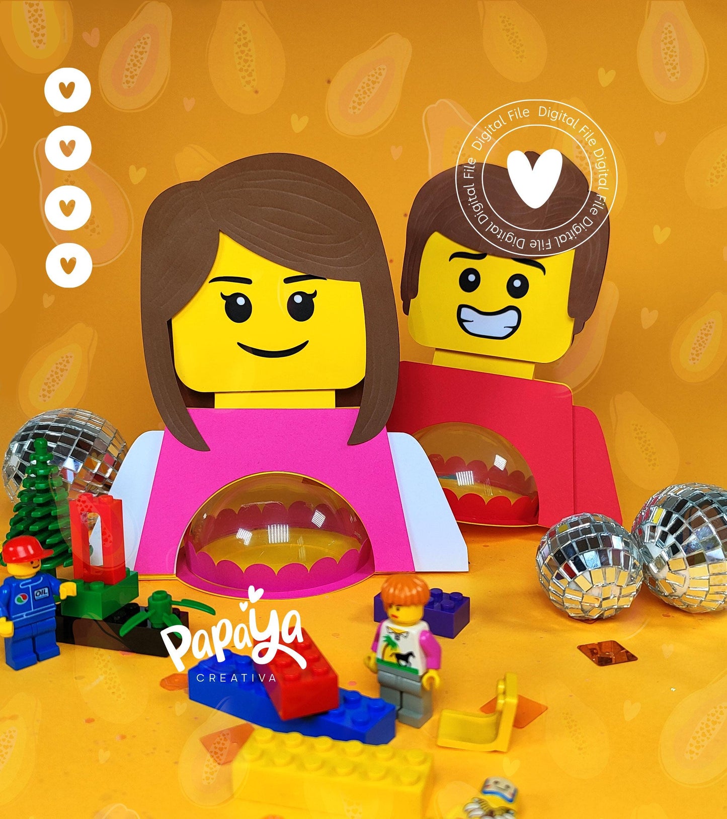 Brick Figure Set DIGITAL FILES Candy Holder *Easy open/close system* (Dome 8cm)