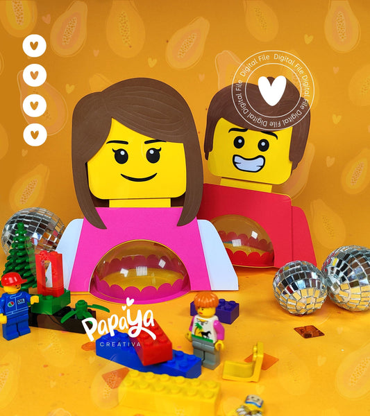Brick Figure Set DIGITAL FILES Candy Holder *Easy open/close system* (Dome 8cm)