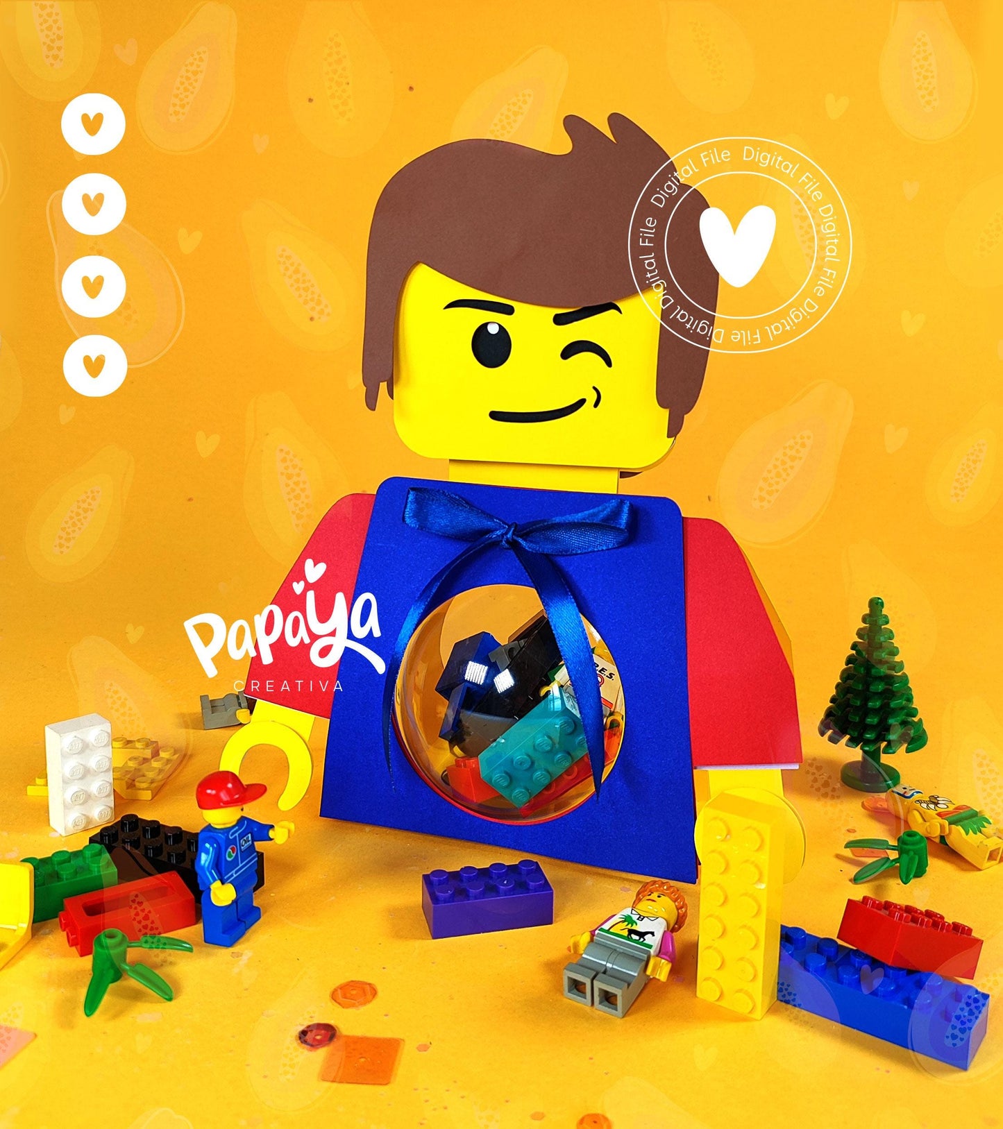 Brick Figure Set DIGITAL FILES Ornament Holder *Ball size 8cm*