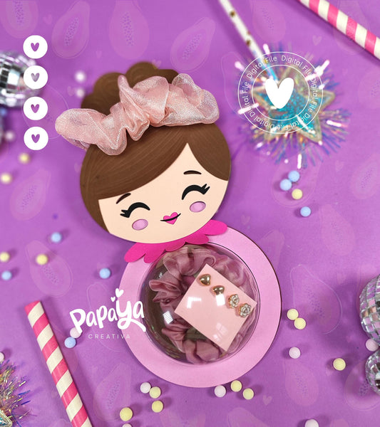 Pretty Girl DIGITAL FILE Candy Holder / dome size 8cm/ open and close system