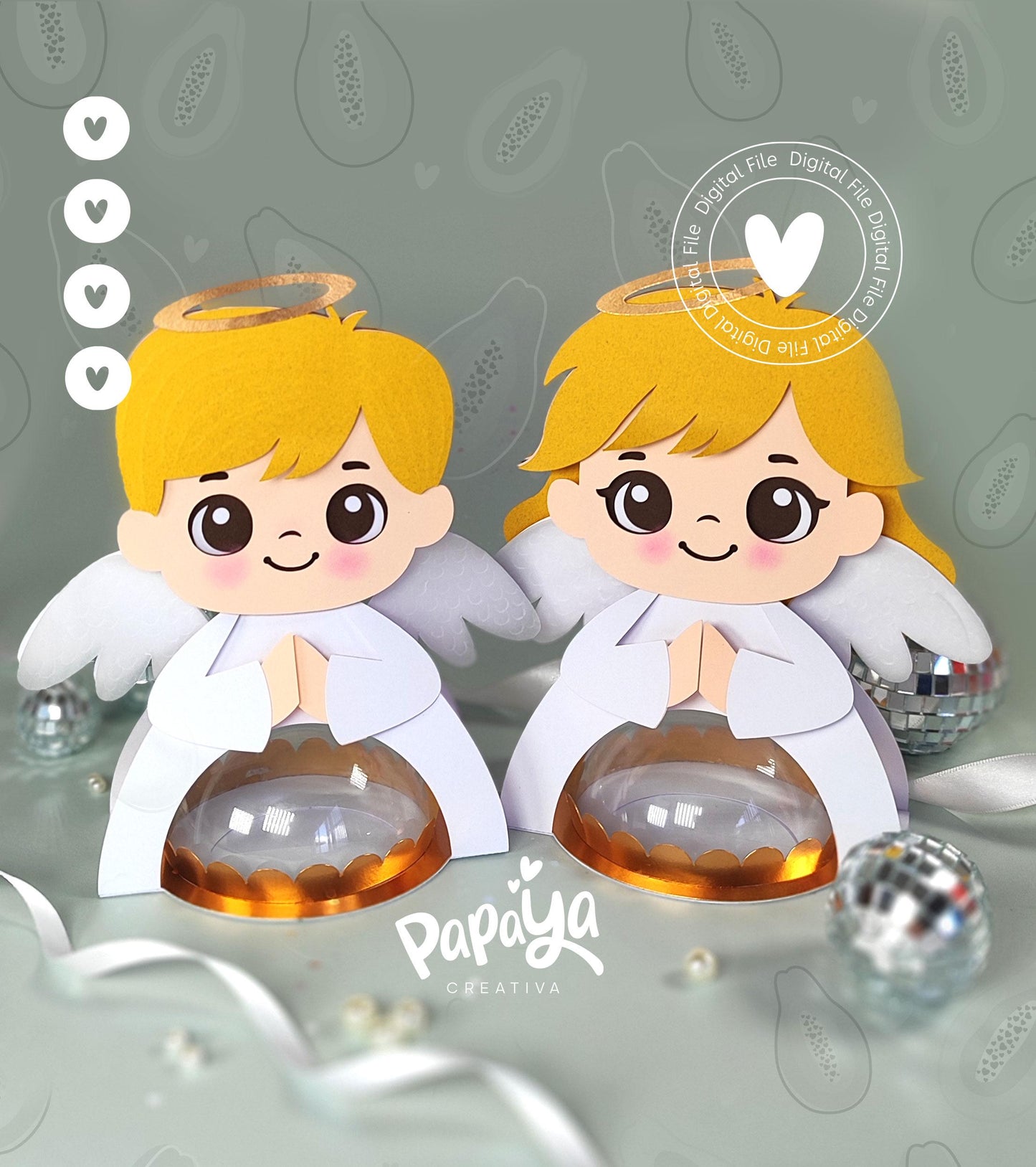 Little Angels DIGITAL FILE Candy Holder / dome size 8cm/ open and close system