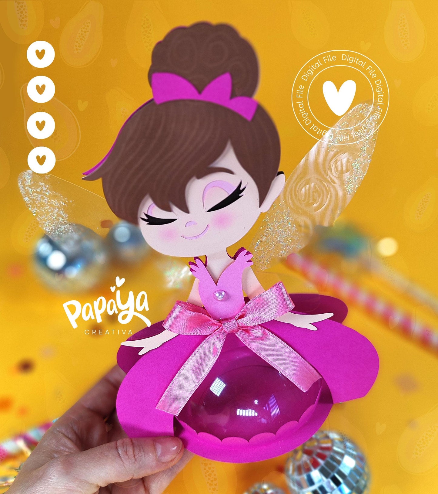 Fairy DIGITAL FILE Candy Holder / dome size 8cm/ open and close system