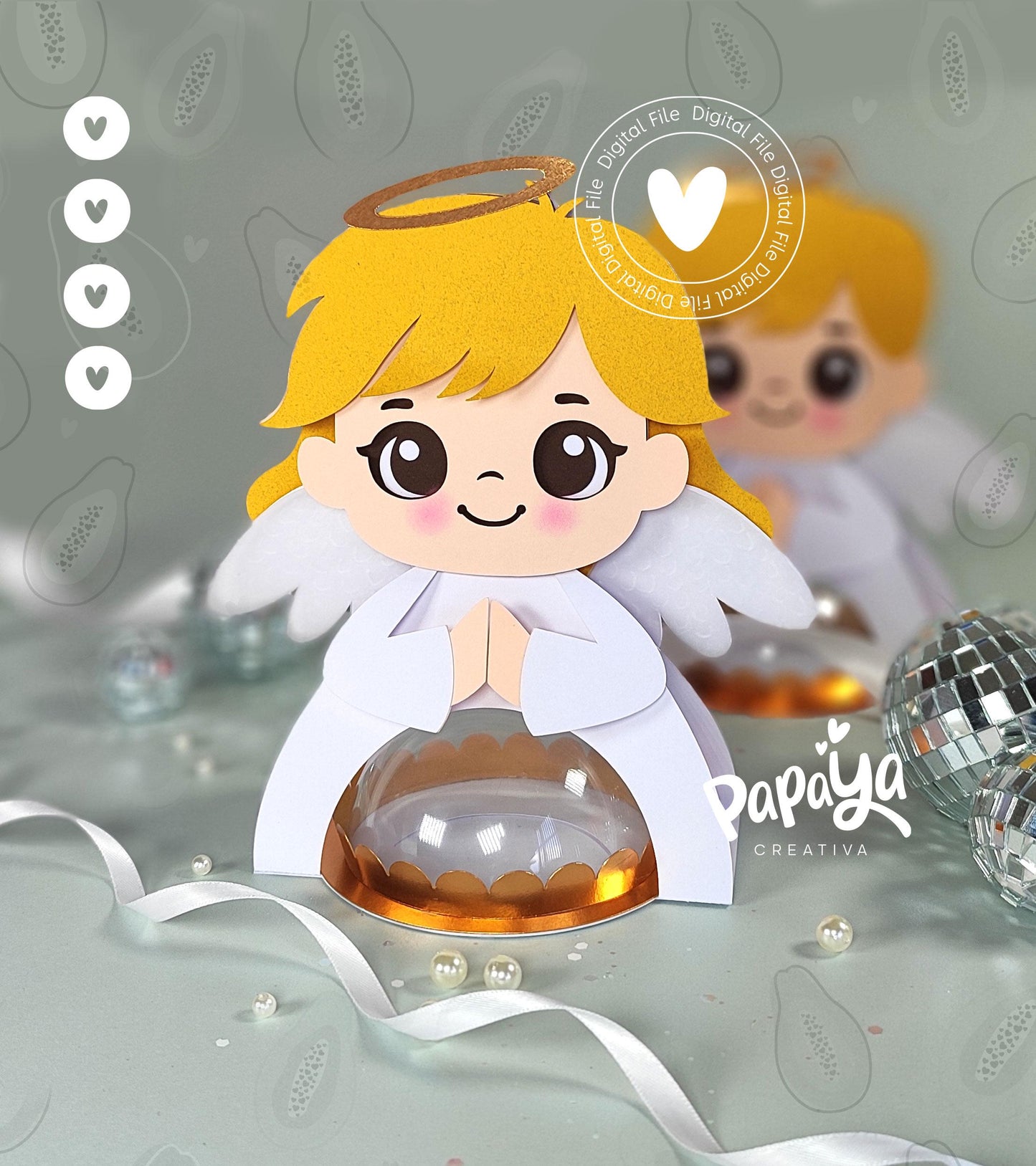 Little Angels DIGITAL FILE Candy Holder / dome size 8cm/ open and close system
