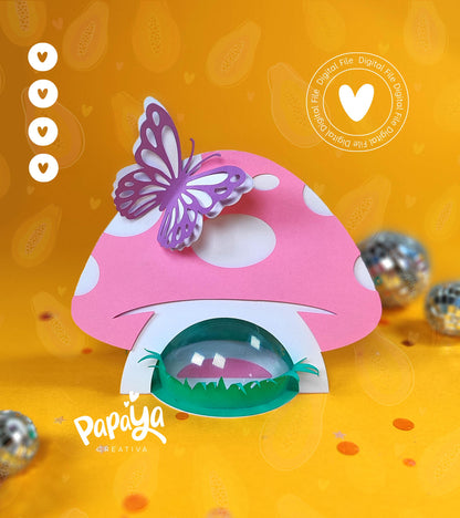 Cute Mushroom DIGITAL FILE Candy Holder / dome size 8cm/ open and close system