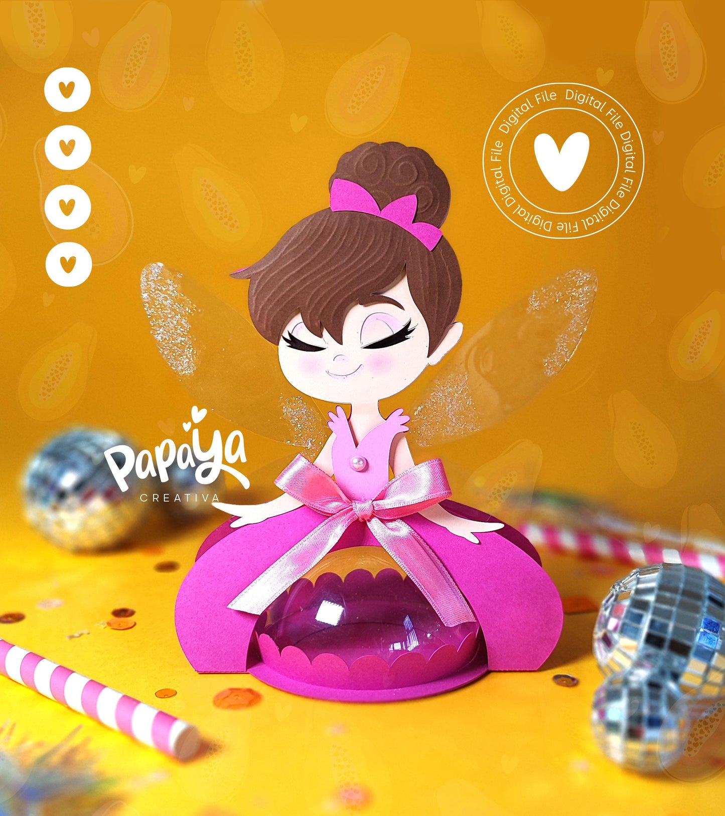 Fairy DIGITAL FILE Candy Holder / dome size 8cm/ open and close system