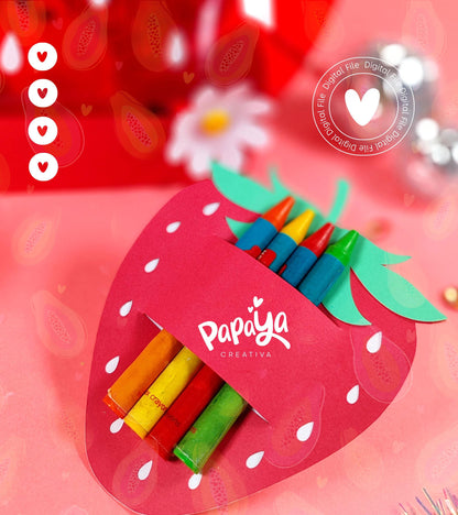 Strawberry Bag & strawberry crayons holder (DIGITAL FILE)
