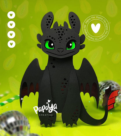 My Adorable Black Dragon Layered Cutting File (DIGITAL FILE)
