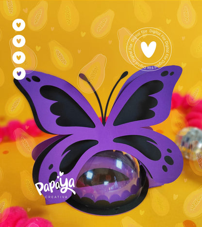 Butterfly DIGITAL FILE Candy Holder / dome size 8cm/ open and close system