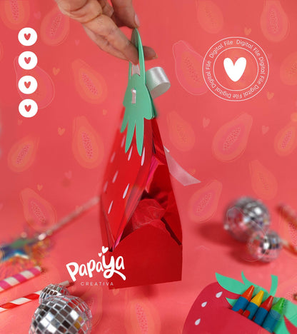 Strawberry Bag & strawberry crayons holder (DIGITAL FILE)