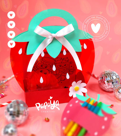 Strawberry Bag & strawberry crayons holder (DIGITAL FILE)
