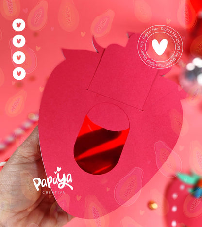 Strawberry DIGITAL FILE Candy Holder Dome size 8cm/ open and close system