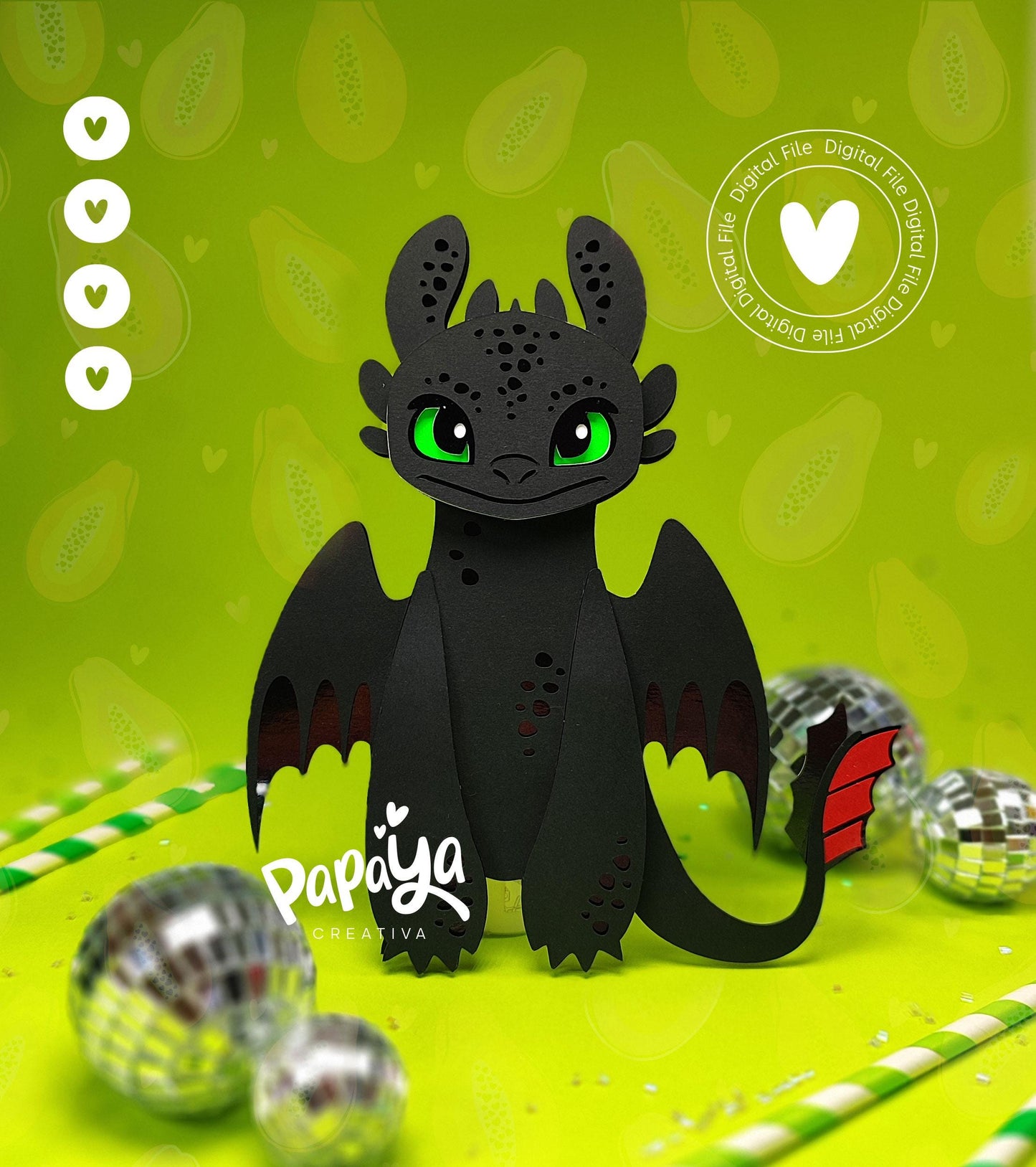 My Adorable Black Dragon Layered Cutting File (DIGITAL FILE)