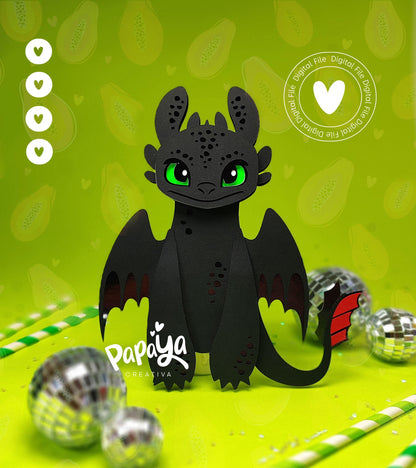 My Adorable Black Dragon Layered Cutting File (DIGITAL FILE)