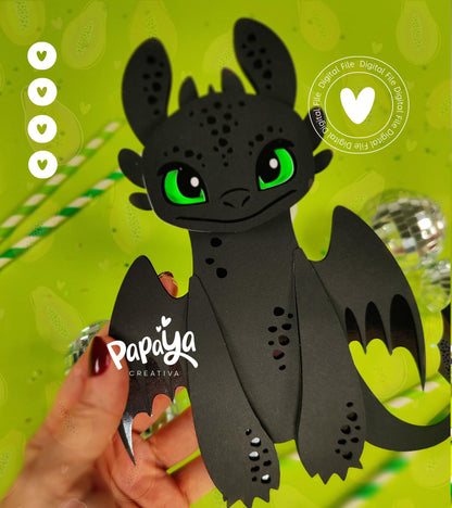 My Adorable Black Dragon Layered Cutting File (DIGITAL FILE)
