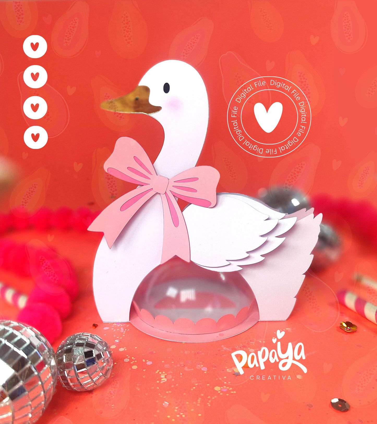 Adorable Goose DIGITAL FILE Candy Holder / Dome Size 8cm*/ Open and close system