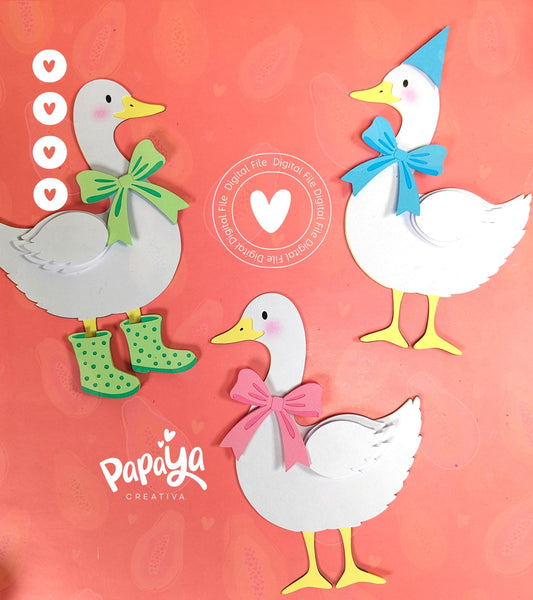 Adorable Goose Set Layered Cutting File (DIGITAL FILE) *includes all 3 models*