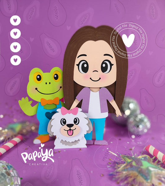 Frog & friends, layered characters (DIGITAL FILE)