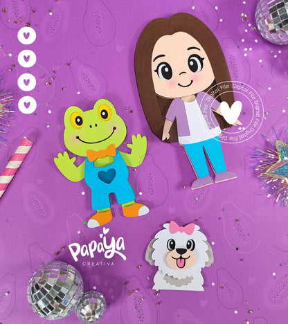 Frog & friends, layered characters (DIGITAL FILE)