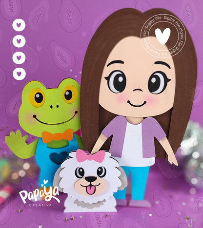 Frog & friends, layered characters (DIGITAL FILE)