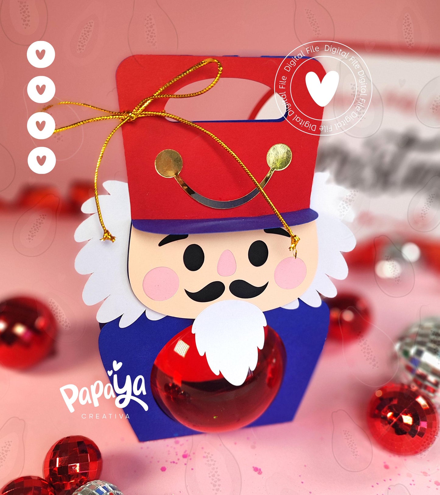 Nutcracker Ornament Holder (Digital File) SVG/ STUDIO Format Ball size 8cm
