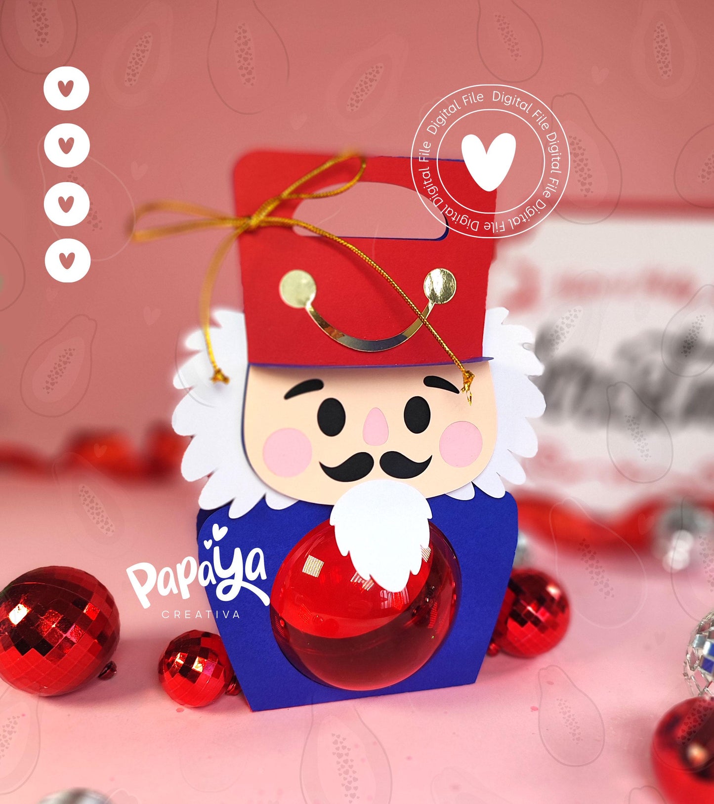 Nutcracker Ornament Holder (Digital File) SVG/ STUDIO Format Ball size 8cm