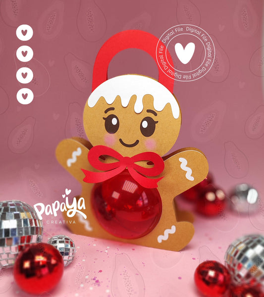 GingerBread Ornament Holder (Digital File) SVG/ STUDIO Format / ball size 8cm