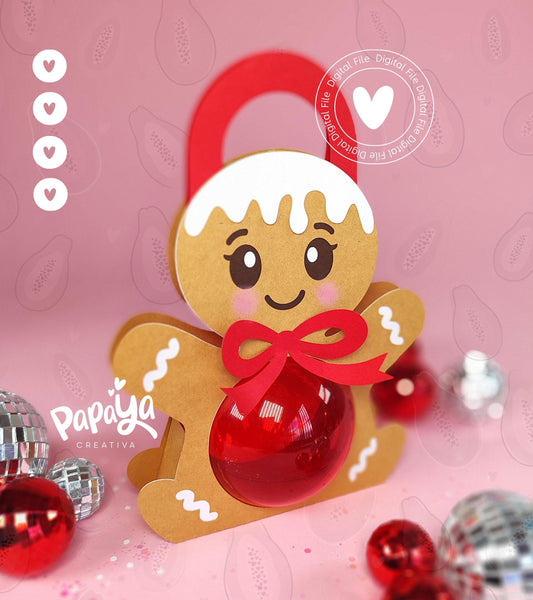 GingerBread Ornament Holder (Digital File) SVG/ STUDIO Format / ball size 8cm