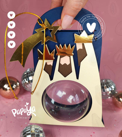 Three Wise Men Ornament Holder (Digital File) SVG/ STUDIO Format / ball size 8cm