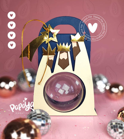 Three Wise Men Ornament Holder (Digital File) SVG/ STUDIO Format / ball size 8cm