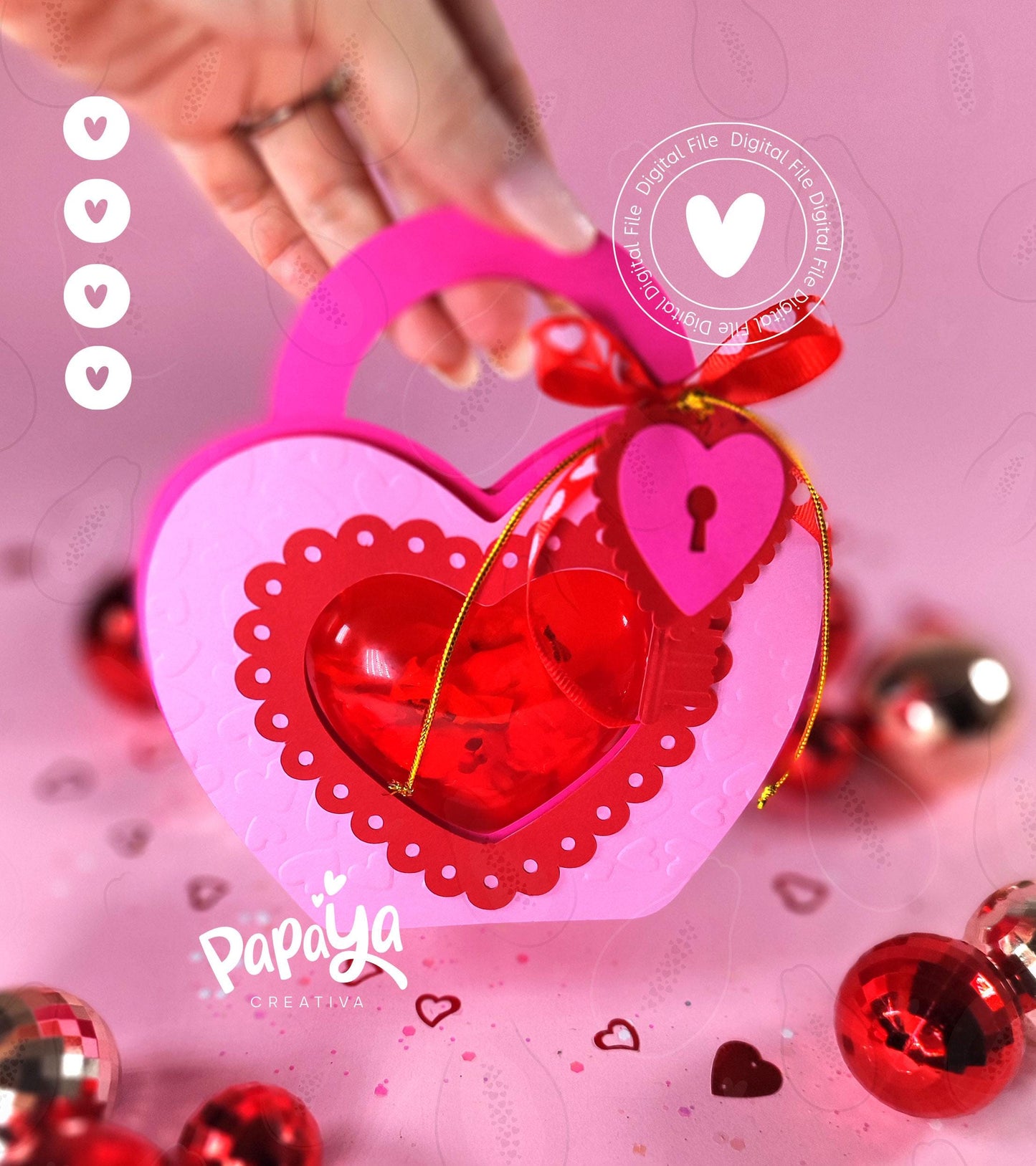 Heart Ornament Holder Digital File (Plastic Heart size 8cm) SVG/ STUDIO Format