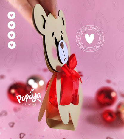 Bear Heart Ornament holder Digital File (Plastic Heart size 8cm) SVG/ STUDIO Format