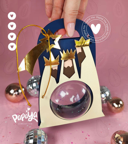 Three Wise Men Ornament Holder (Digital File) SVG/ STUDIO Format / ball size 8cm