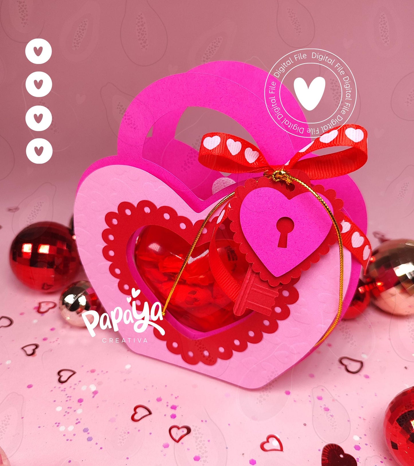 Heart Ornament Holder Digital File (Plastic Heart size 8cm) SVG/ STUDIO Format